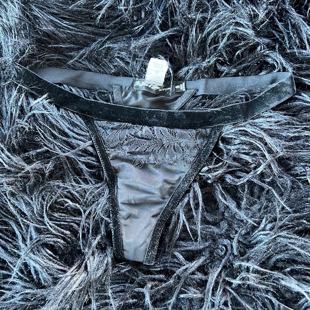 For Love & Lemons Skivvies Black Small Thong